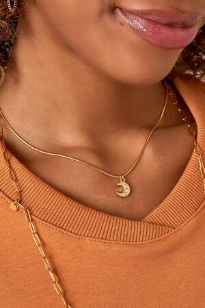Necklace moon shine Gold Stainless Steel h5 Picture3